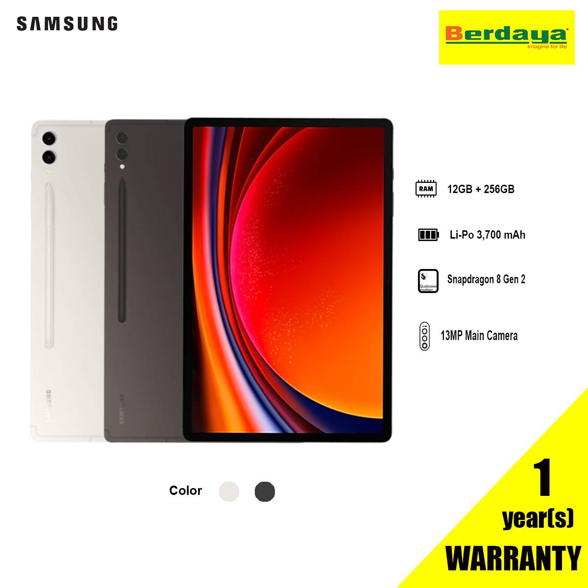 Samsung Galaxy Tab S9 Wifi 12GB+256GB Android Tablet | Berdaya